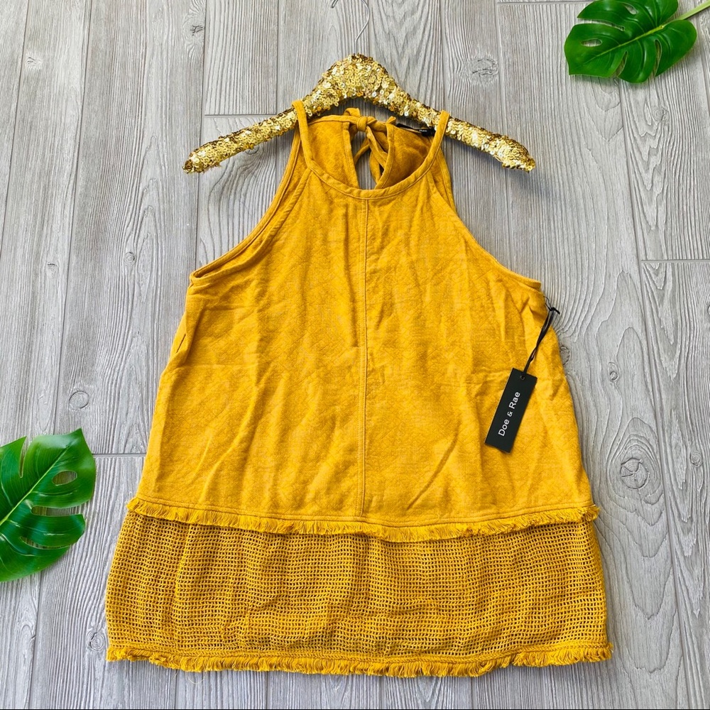 Doe & Rae mustard yellow tank top
